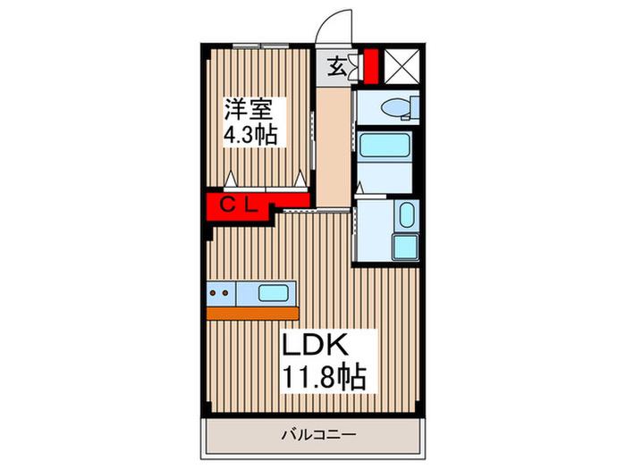 ベアグランデ(1LDK/3階)の間取り写真