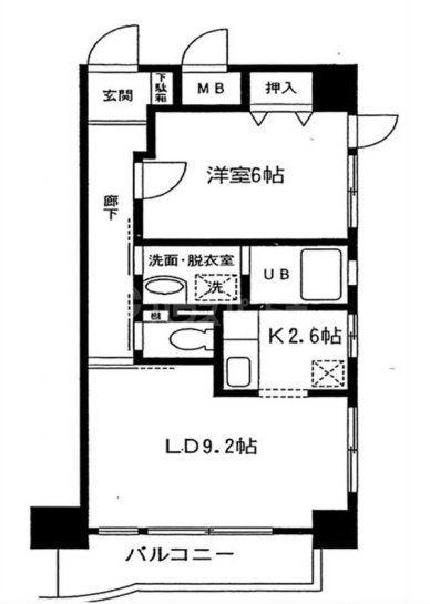 エルグランピア(1LDK/2階)の間取り写真