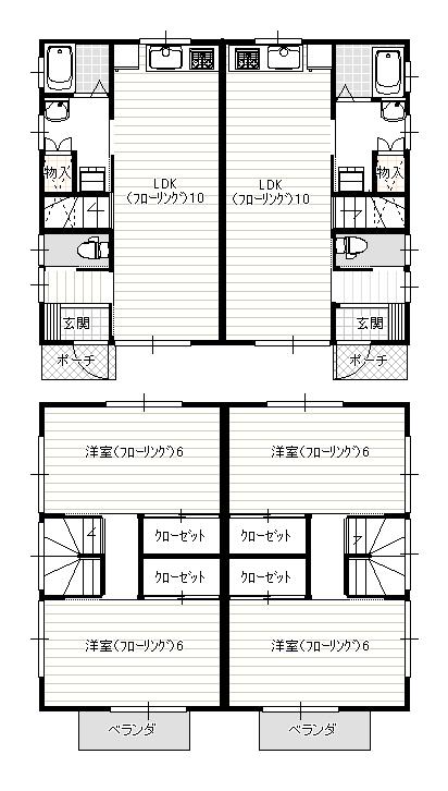 エクセラン瀬木(2LDK/1階)の間取り写真