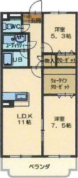 キアーヴェ(2LDK/3階)の間取り写真