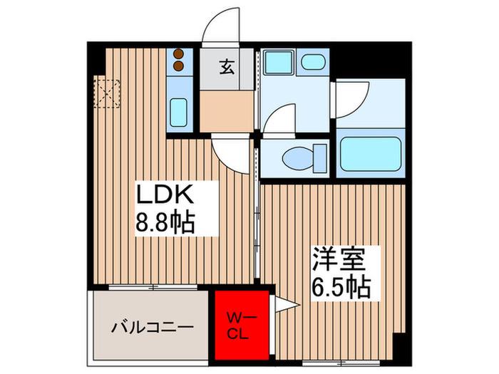ソアラノーム北浦和(1LDK/2階)の間取り写真