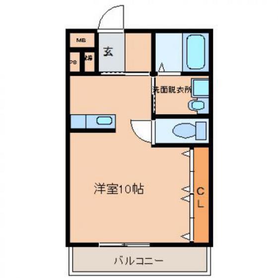 アンビシオン(ワンルーム/3階)の間取り写真