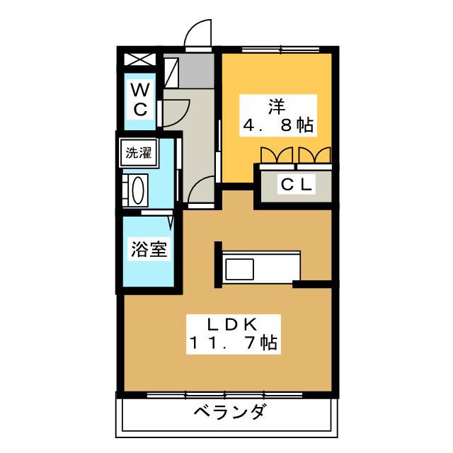 さくらパレスII(1LDK/2階)の間取り写真