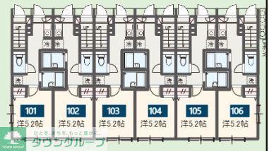 MELDIA岩槻(1K/1階)の間取り写真