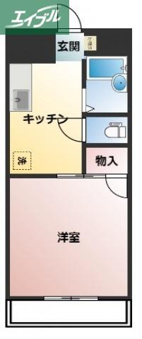 奥田コーポ(1K/2階)の間取り写真