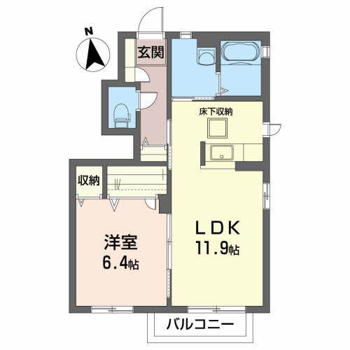 フォンテーヌ一番館(1LDK/1階)の間取り写真