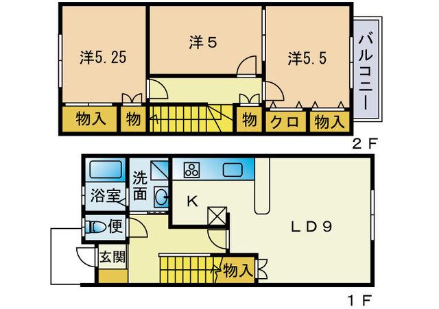 メゾネット都弐番館(3LDK/1階)の間取り写真