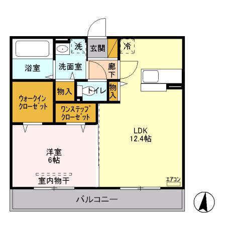 アルシオン A(1LDK/2階)の間取り写真