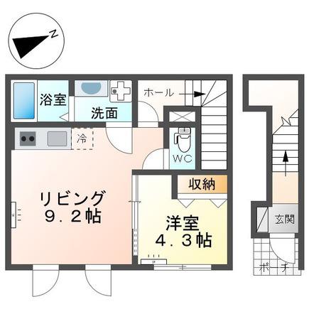 グランコート 201 (1LDK/2階)の間取り写真