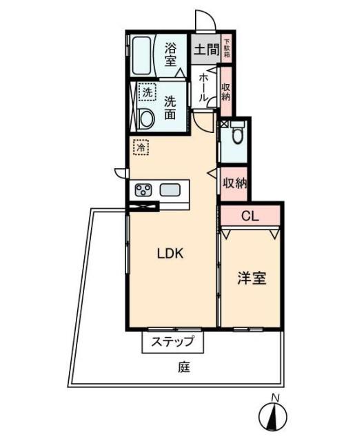 プランドール杉並(1LDK/1階)の間取り写真