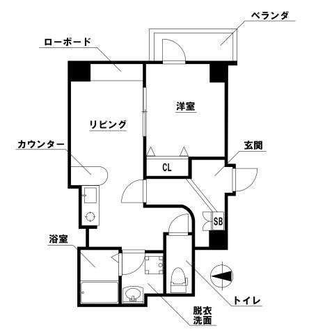 リーフジャルダンミラノ(1LDK/4階)の間取り写真