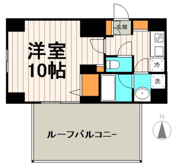 ブライズ神楽坂(1K/13階)の間取り写真