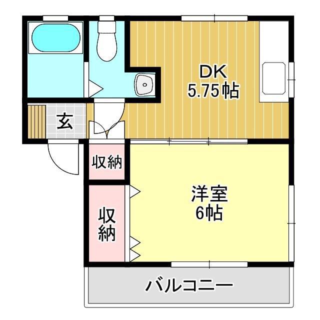 PONO HALE(1DK/2階)の間取り写真