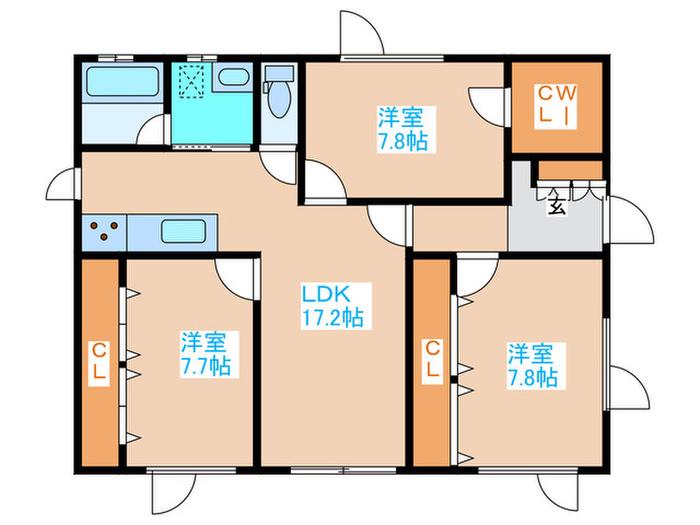 南3西27(3LDK/2階)の間取り写真