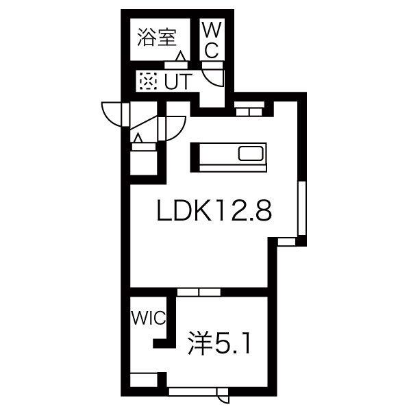 ノルフィーノ グレイス(1LDK/1階)の間取り写真