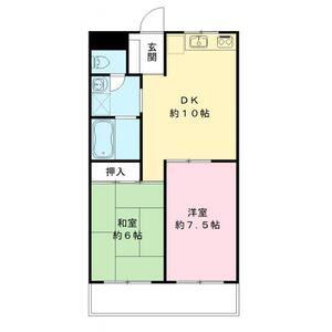 サニーハイム東出口(2DK/3階)の間取り写真