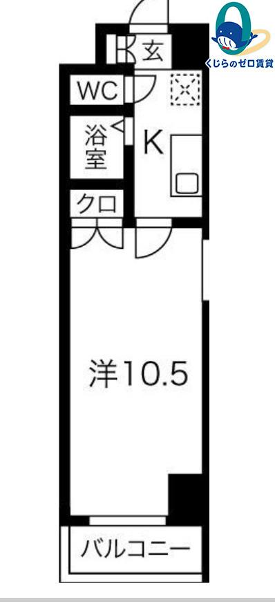 プログレッソ岩塚(1K/4階)の間取り写真