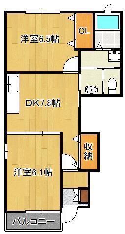グレイスフル21(2DK/1階)の間取り写真