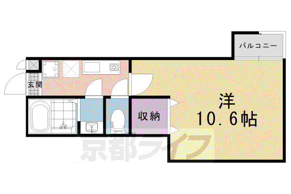 イーストコート東山(1K/1階)の間取り写真