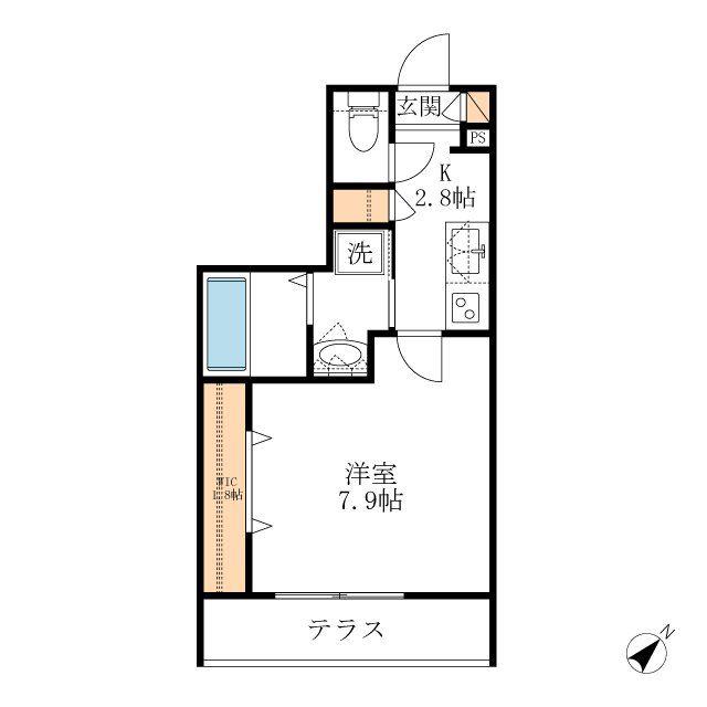 GULARIS(1K/1階)の間取り写真