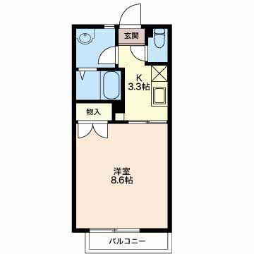 フレグランスマルベリィ(1K/2階)の間取り写真