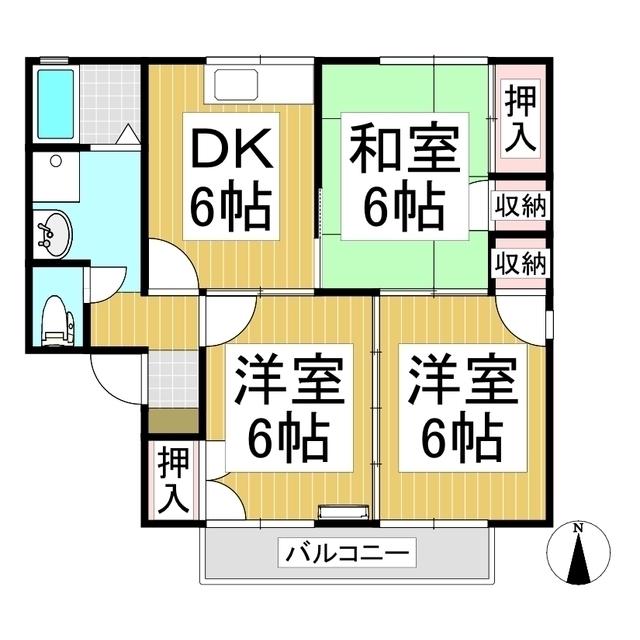 ヴィラ・エヌ・エス(3DK/1階)の間取り写真