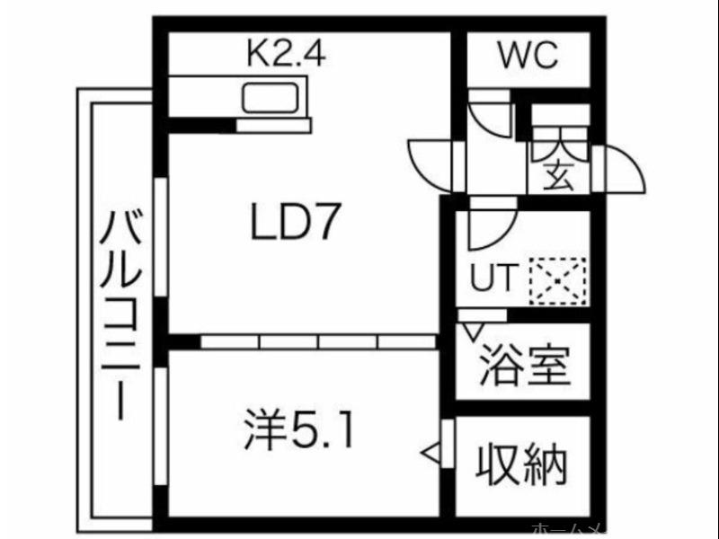 アヴェンタドール 学園前(1LDK/3階)の間取り写真