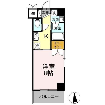 マインズIII(1K/6階)の間取り写真