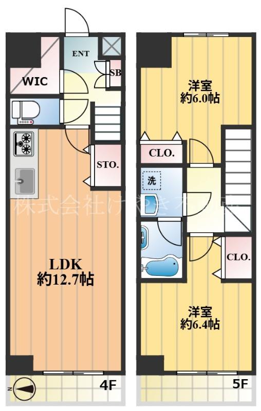 ミューズ高島平(2LDK/4階)の間取り写真