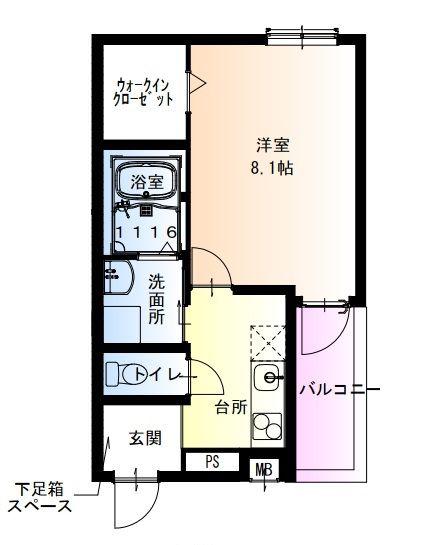 フジパレス今川公園東II番館(1K/3階)の間取り写真