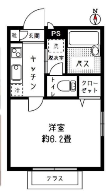 フィール久我山(1K/1階)の間取り写真