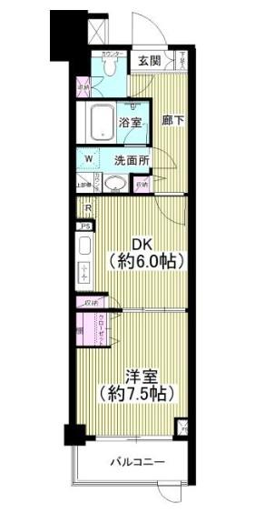 ライオンズマンション乃木坂(1DK/1階)の間取り写真