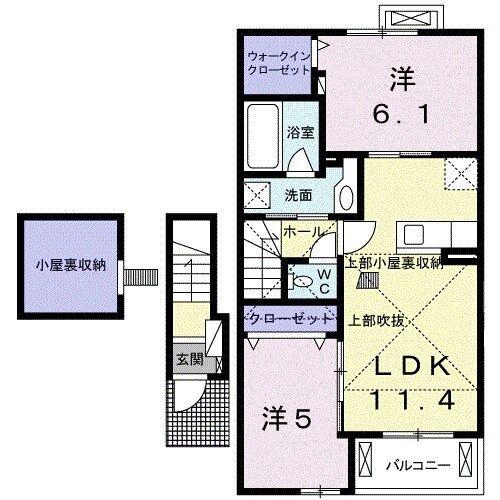 サンフローラ・IN(2LDK/2階)の間取り写真