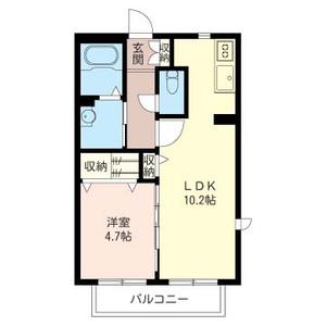 メゾンシェレスト(1LDK/2階)の間取り写真