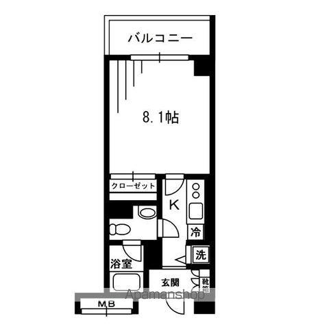 レジディア荻窪(1DK/2階)の間取り写真