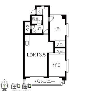 グリーンハイツ(2LDK/2階)の間取り写真