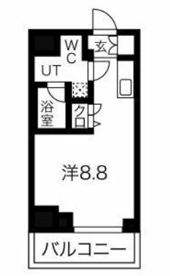 スパシエ アコルデ 横浜(ワンルーム/4階)の間取り写真