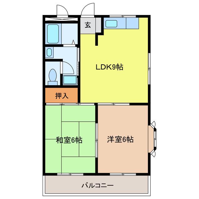 サンルミナス(2LDK/2階)の間取り写真