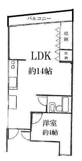 今井・前田共同ビル(1LDK/4階)の間取り写真