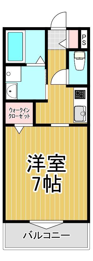 モーメント逆瀬川(1K/1階)の間取り写真