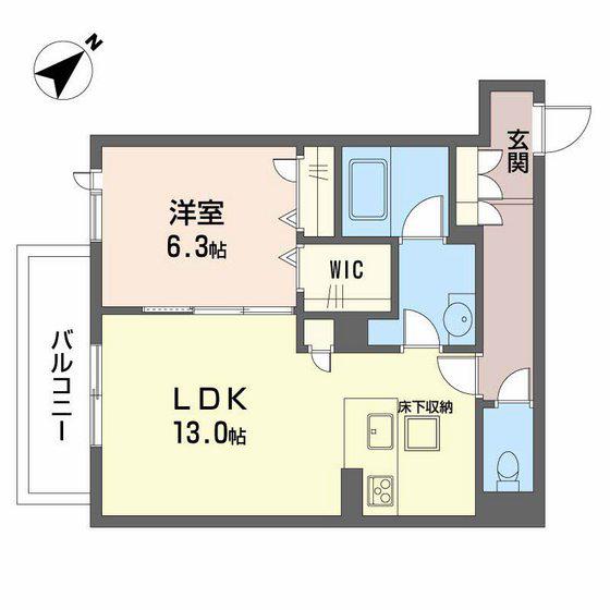 アズール庚午北(1LDK/1階)の間取り写真
