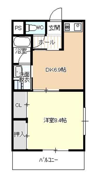メゾン政喜IV(1DK/2階)の間取り写真