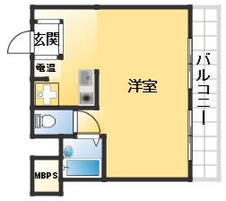 UTレジデンス六甲(ワンルーム/6階)の間取り写真