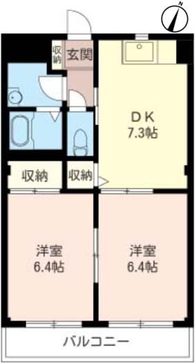 リヴェールII(2DK/3階)の間取り写真