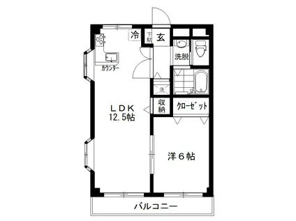 パールハイム(1LDK/2階)の間取り写真