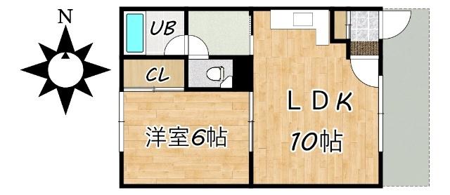11条ハイツ(1LDK/2階)の間取り写真