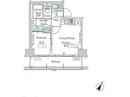 パークアクシス横濱大通公園(1LDK/6階)の間取り写真