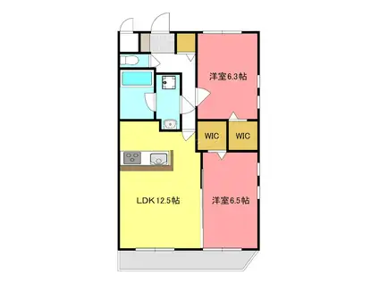 ベルグレイス(2LDK/2階)の間取り写真