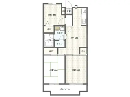 パストラル東菊名アネックス(3DK/1階)の間取り写真