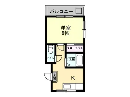 緒方ビル(1K/2階)の間取り写真